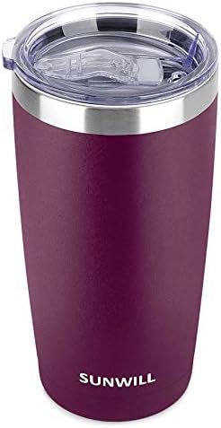 SUNWILL Coffee Tumbler, 20 oz Insulated Travel Mug Stainless Steel