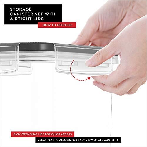 DWËLLZA KITCHEN Cereal Containers Storage 3 Pack 135 fl. oz Cereal Dispenser Countertop, Airtight Food Storage Containers for Pantry Organization and Storage, Bpa-Free with Marker & Labels