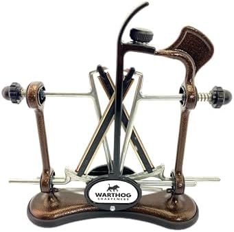 Warthog V-Sharp A4 Knife Sharpener, Diamond Rods, Metal Frame, Bronze