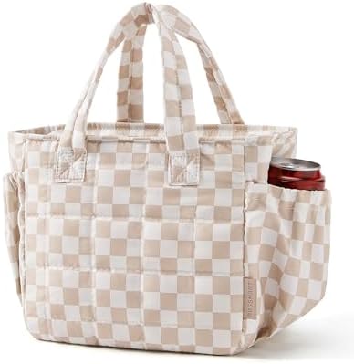BAGSMART Lunch Bag Women Small Cute Quilted Insulated Leakproof Lightweight