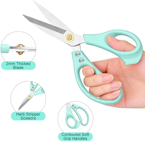 All Purpose Kitchen Scissors, Kitchen Shears Heavy Duty - Dishwasher Safe Food Scissors- Multipurpose Cooking Shears for Meat Poultry Food, Herbs, and Fish, Comfort Grip Handles, Green