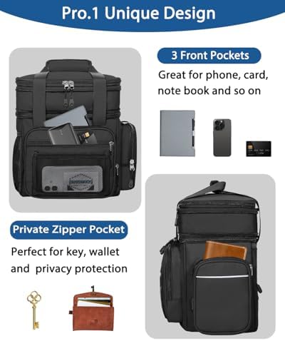 Expandable Lunch Box Men Insulated Double Deck Leakproof Cooler Bag