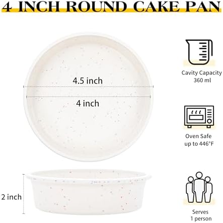 4 Inch Silicone Round Cake Pans, Set of 3, Cream