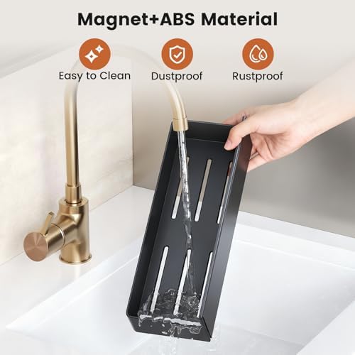 Mystozer Magnetic Spice Rack for Refrigerator Black, 6 Pack