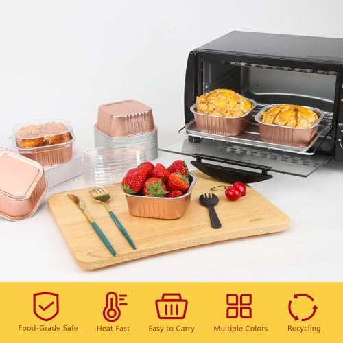 LNYZQUS 10oz Mini Cake Pans with Lids, Small Cinnamon Roll Containers