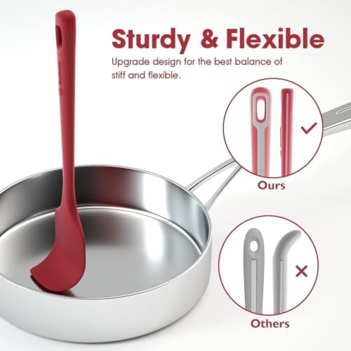 ChefAide 4 Pieces Silicone Spatulas Set, Heat Resistant Rubber Spatula