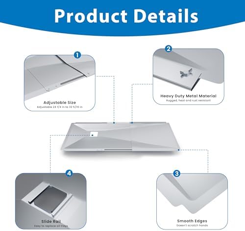 Adjustable Grease Tray with Catch Pan, Grease Tray Replacement Parts