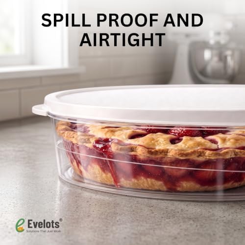 Evelots Pie Container with Lid, 2-Pack, 11-Inch, Clear, BPA-Free