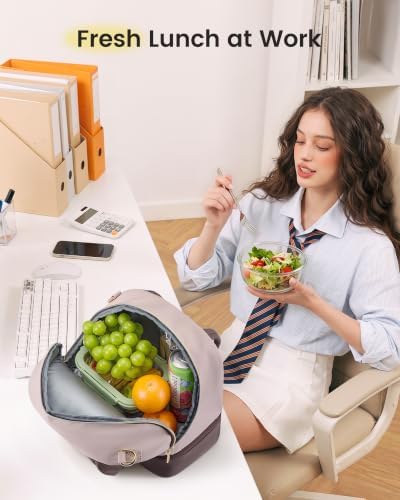 LOVEVOOK Insulated Lunch Bag for Women Men, Cute Fit and Fresh Lunch Box