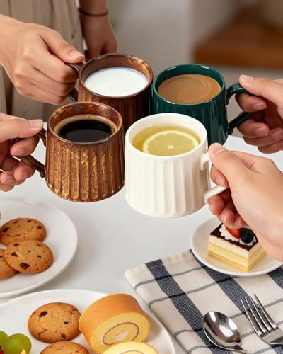 Ceramic Coffee Mug and Saucer Set-11.5 oz White Coffee Cup with Saucer for Office,Home,Cafe - Microwave & Dishwasher Safe - Perfect for Latte, Cappuccino,Tea-Gift for Coffee Lovers Men Women