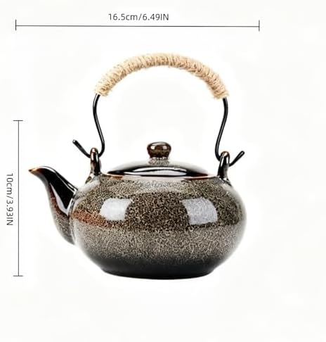 Japanese Teapot with Infuser Ceramic Tea Pot with Removable Stainless Steel Filter for Loose Tea 25 OZ/750ml for Office Home Men Women as Gift Blue