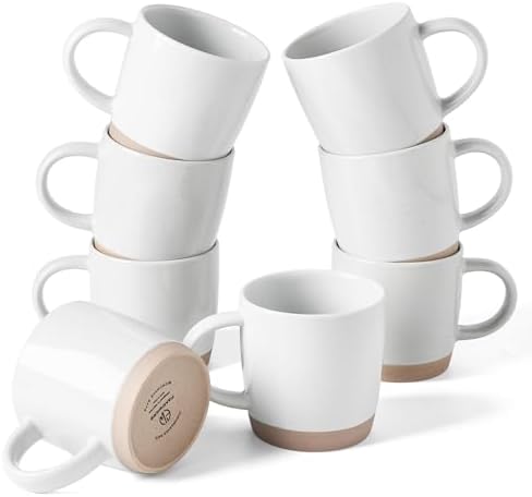 famiware Milkyway Coffee Mugs of 8, 13 oz Mug Set, Ceramic Cup with Handle