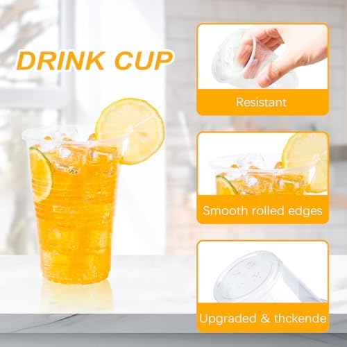 BYSNOW 300 Pack 12 oz Clear Plastic Cups, Disposable Plastic Water Cups