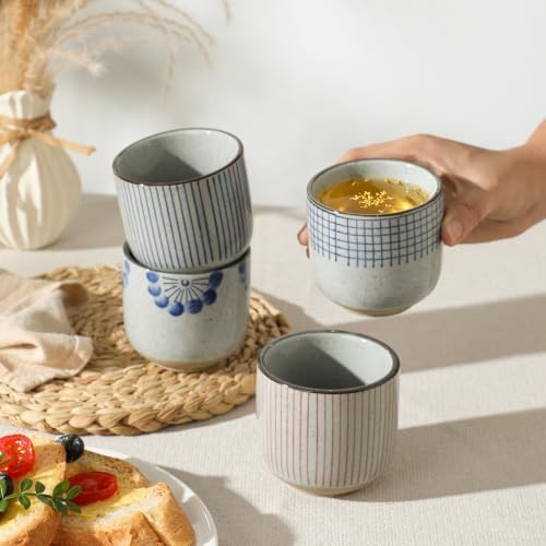 Japanese Tea Cups,Tea Cup Set for 4,Small Tea Cups,Macha Cups,Ceramic Cups for Tea or Coffee