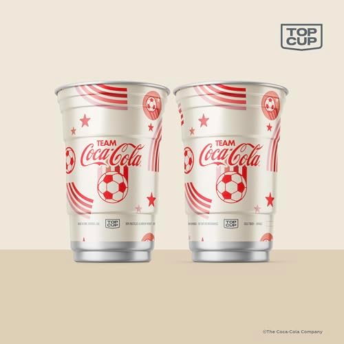 Top Cup Aluminum Party Cups, Coca Cola Soccer, 20oz, 20 Count