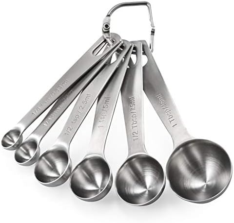U-Taste 18/8 Stainless Steel Measuring Spoons Set of 6, Teaspoon Tablespoon