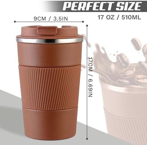 Vacuum Insulated Stainless Steel Travel Coffee Mug,Leak Proof Cup with Lid