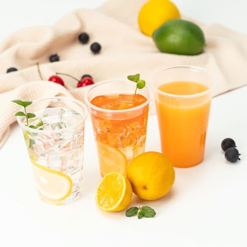 RACETOP 9 oz Disposable Plastic Cups, Clear Plastic Cups Tumblers 2000 Pack,Transparent for Wedding, Thanksgiving, Birthday, Halloween, Christmas Party
