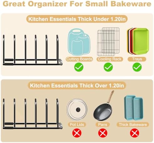 Fikoksol Cutting Board Organizer Storage, Baking Sheet Rack under Cabinet