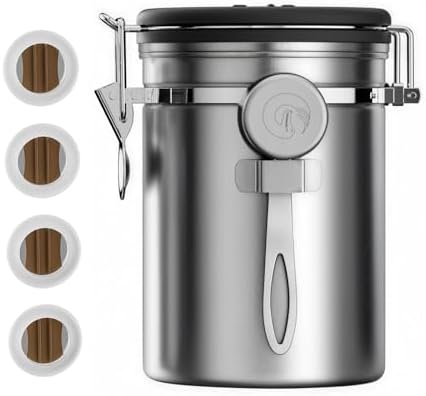Coffee Gator Coffee Canister, 22oz Airtight Stainless Steel Container
