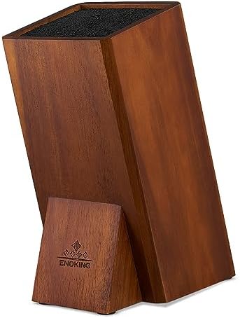 Universal Knife Block Without Knives, Acacia Wood Countertop Knife Holder