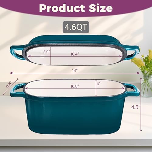4.6-Quart Oval Dutch Oven for Bread Baking