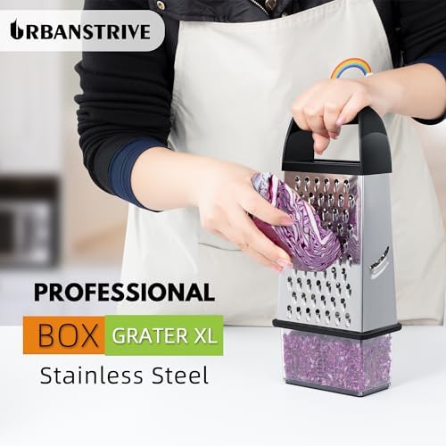 Cheese Grater With Container Box Grater Stainless Steel Kitchen Black