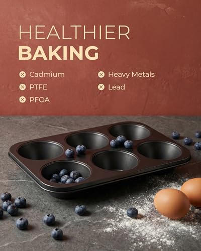 CARTMAN 2-Pack Jumbo Muffin Pan with 150 Liners, 12.6" x 8.3", Nonstick