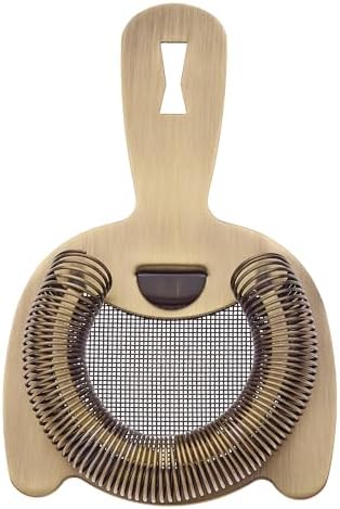 Barfly Fine Mesh Spring Strainer, Antique Gold