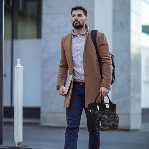 MIYCOO Lunch Bag for Men & Women, Expandable Double Deck Lunch Box, 15L