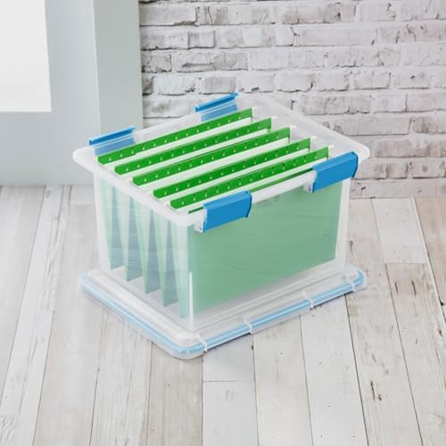 Sterilite Gasket Storage Box with Lids for Home & Office, 32 Quart, 12-Pack