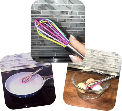 Small Silicone Whisk for Cooking & Mixing (6 inches)