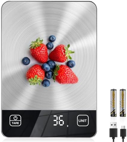 Diyife 33lb Rechargeable Digital Kitchen Scale for Cooking, 9 x 6.3inch