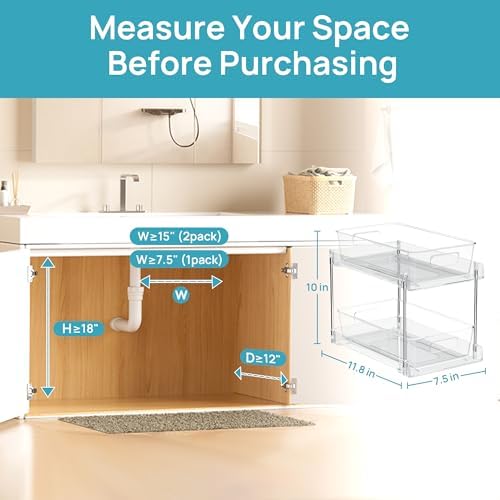 Vtopmart 6 Pack Bathroom Under Sink Organizer (S-Standard)