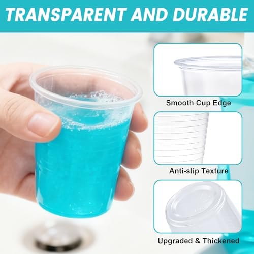 Lamosi 100 Pack 5 oz Clear Plastic Cups, Disposable Party Cups