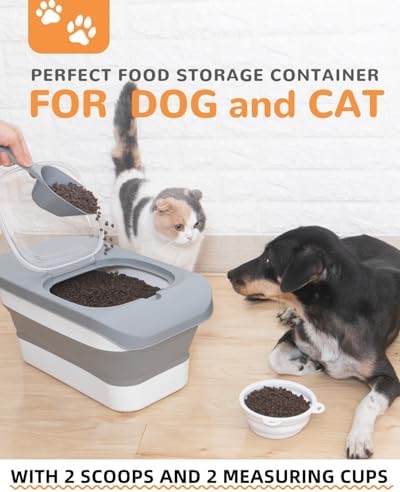 10-26Lbs Airtight Dog Food Container 2Pcs,Collapsible Pet Food Storage