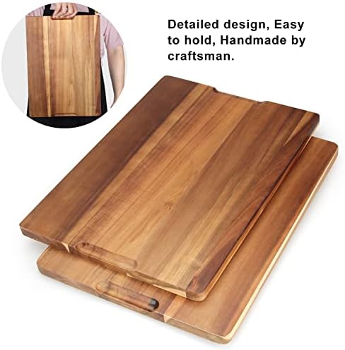 17" Acacia Wood Cutting Boards for Kitchen Meat Large Wooden Chopping Board