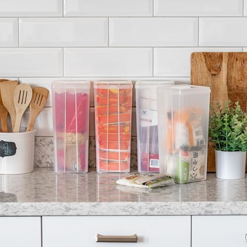 IRIS USA Flip Top Storage Containers |Made in USA| Large (4-Pack) - Clear
