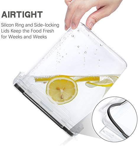 PANTRYSTAR Large Food Storage Containers with Lids Airtight 5.2L /176Oz, for Flour, Sugar, Baking Supply, 3PCS BPA Free Plastic Canisters for Kitchen Pantry Organization