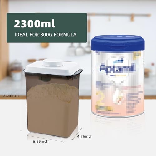 Baby Formula Container, 35 oz Airtight Powder Storage with 5g Scoop, Brown