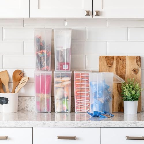 IRIS USA Flip Top Storage Containers |Made in USA| Large (6-Pack) - Clear