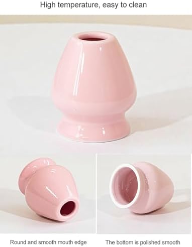Ceramic Matcha Whisk Holder Stand for Bamboo Matcha Chasen (Pink)