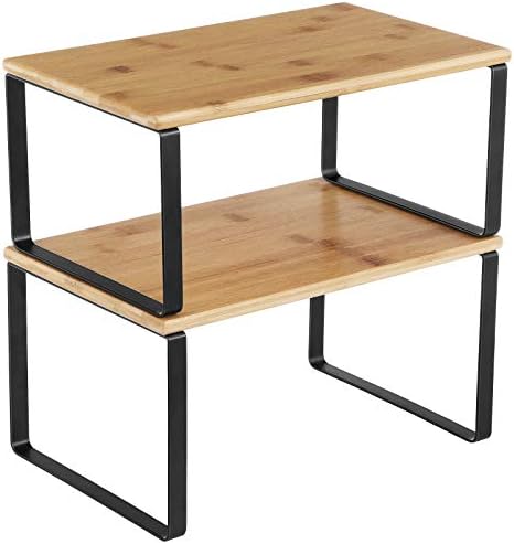 SONGMICS Cabinet Organizer Shelf, Set of 2 Spice Rack, Kitchen Storage