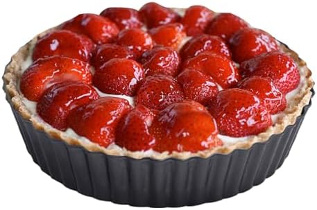 RICHSC-PAN Deep Tart Pan, 9.5 x 2.2 Inches Non-Stick Tall Tart Pan.