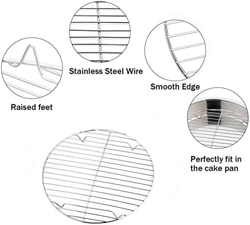 TeamFar Round Cooling Rack Set of 2, 7½ Inch
