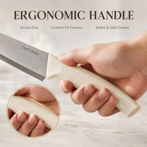 14-Piece Kitchen Knife Block Set with Built-In Sharpener