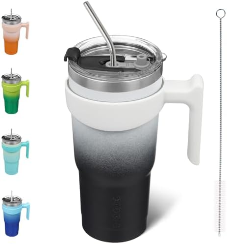BJPKPK 20 oz Tumbler with Handle & Straw, Insulated Stainless Steel Mug