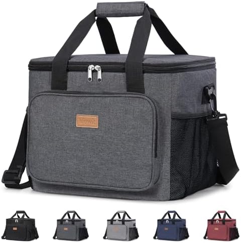 Lifewit Large Lunch Bag, Insulated Lunch Box, Soft Cooler Cooling Tote for Adult Men Women, Dark Gray 40-Can (24L)