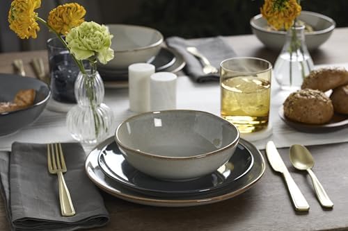 Oneida Organic Shades Gray Stoneware 18-Piece Dinnerware Set for 6