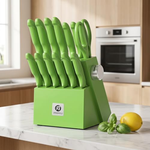 iMarku 14-piece high-carbon stainless steel knife set, dishwasher safe